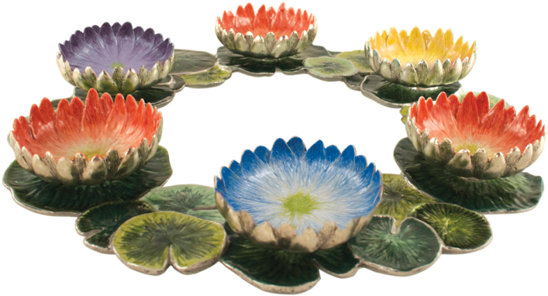 Multi-color Lotus Centerpiece - Lotus Centerpiece - Seder Plate (800x800), Png Download