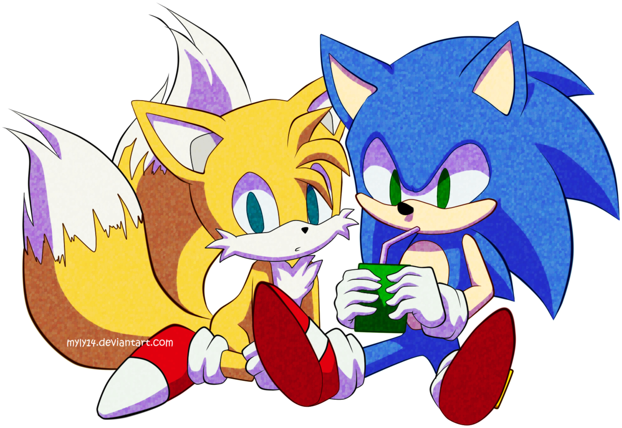Sonic And Tails By Myly14 Sonic 3, Sonic Fan Art, Sonic - Sonic And Tails Fanart (1280x885), Png Download