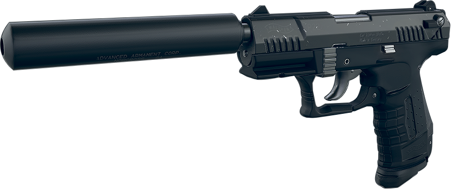 Silenced Pistol Png (909x382), Png Download