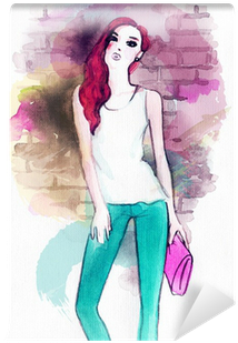 Woman Portrait - Watercolor Painting (400x400), Png Download
