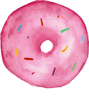 Sprinkle Pink Donut - Circle (300x324), Png Download