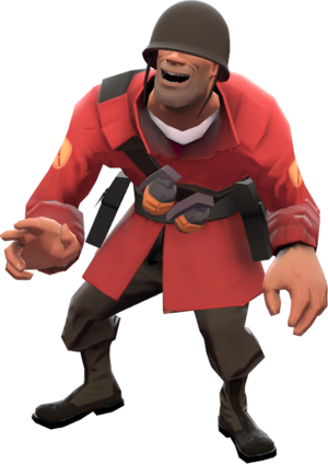 Soldier Taunt Laugh - Tf2 Soldier Png (300x424), Png Download