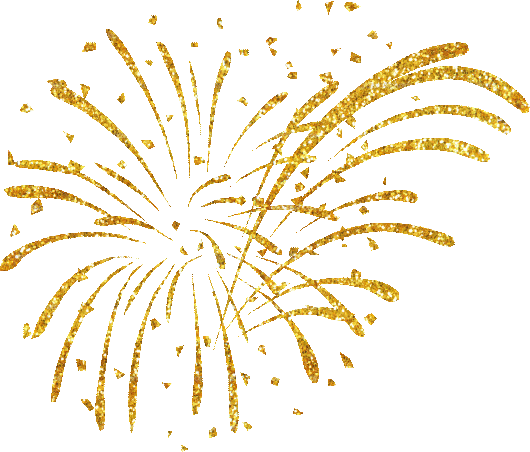 Gold Fireworks Png Image Library Stock - New Year Png Effect (530x452), Png Download