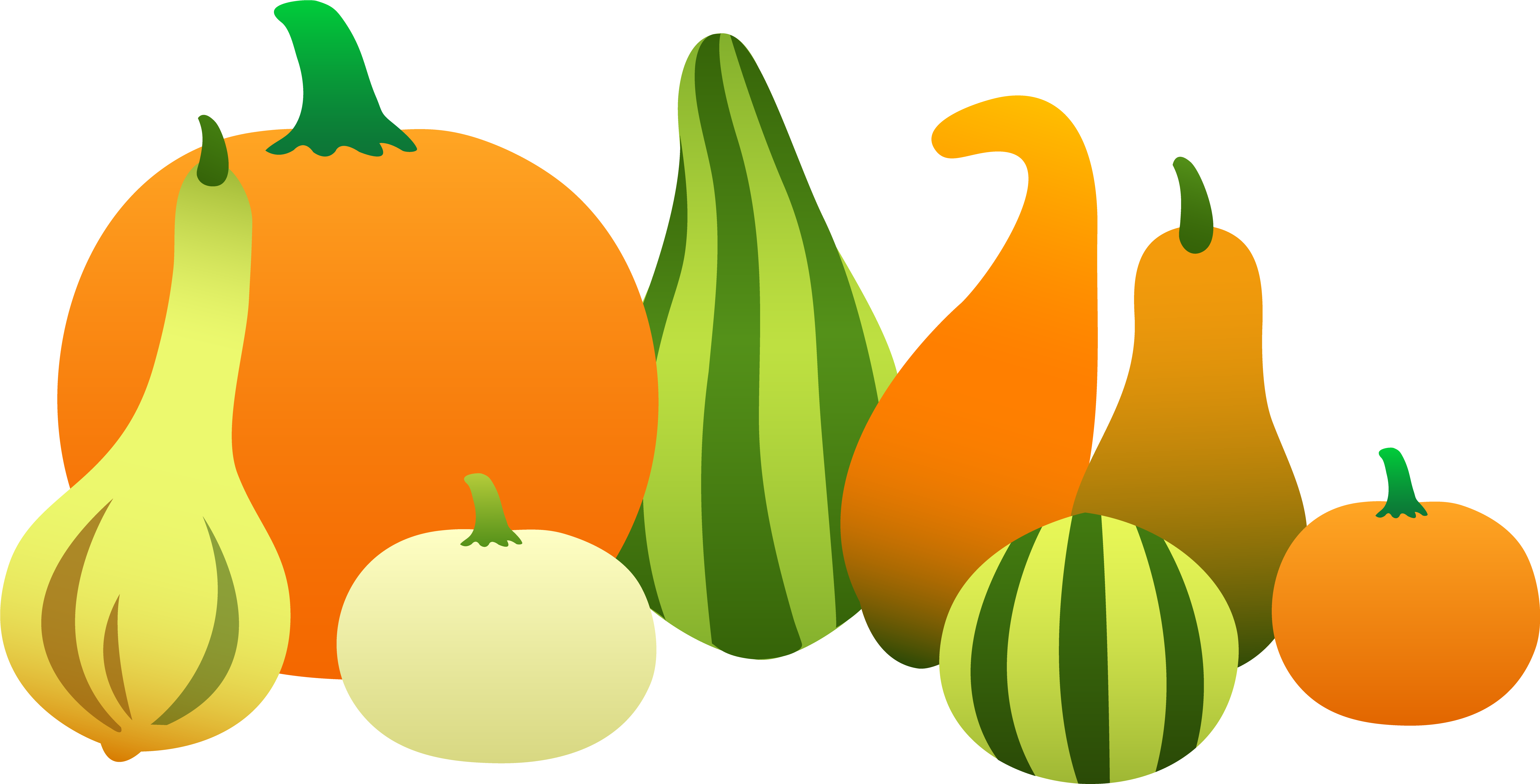 28 Collection Of Thanksgiving Food Clipart Png - Pumpkins And Gourds Clipart (6452x3326), Png Download