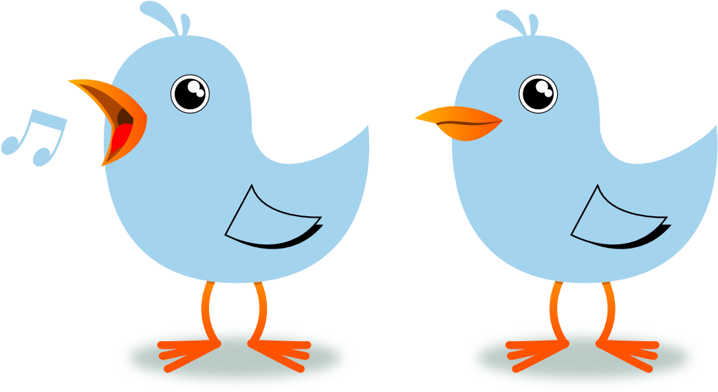 Twitter Birds Singing Musical Light Sky Blue 2 Dingle - Soft Sound Clip Art (1111x602), Png Download