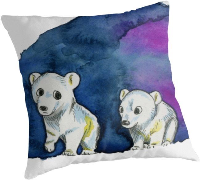 This Is A Watercolor Painting Of Two Polar Bear Brothers - Zazzle Polar Bear Brothers Watercolor Painting Key (875x875), Png Download