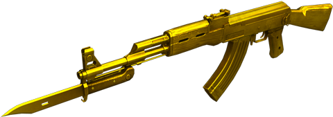 Ak47 Knife Ultimategold - Ak 47 Gun Knife (600x338), Png Download