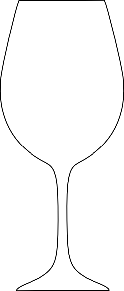 Wine Glass Outline Clip Art At Clker (252x590), Png Download