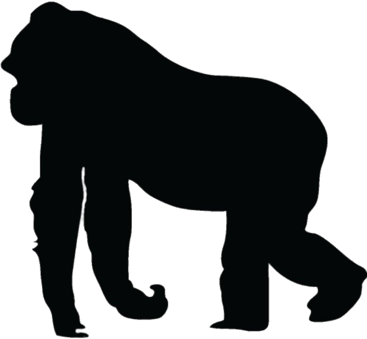 Gorilla Png - Animal Silhouettes (736x736), Png Download