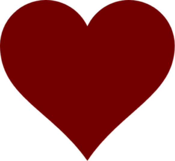 Dark Red Heart Png Clipart - Suits Of Cards Heart (582x537), Png Download