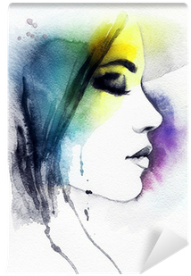 Woman Portrait - Art Print: Ismagilova's Woman Portrait .abstract Watercolor (400x400), Png Download