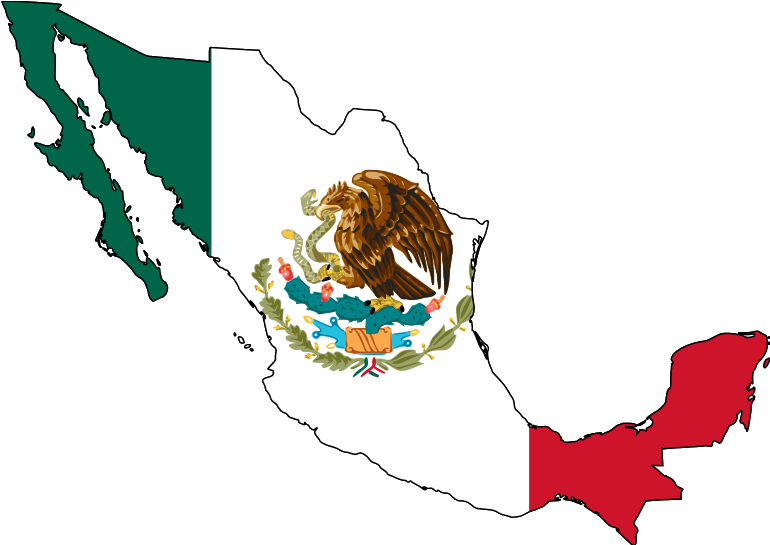 Mexico Map With Flag - Imagenes De El Mes Patrio (780x553), Png Download