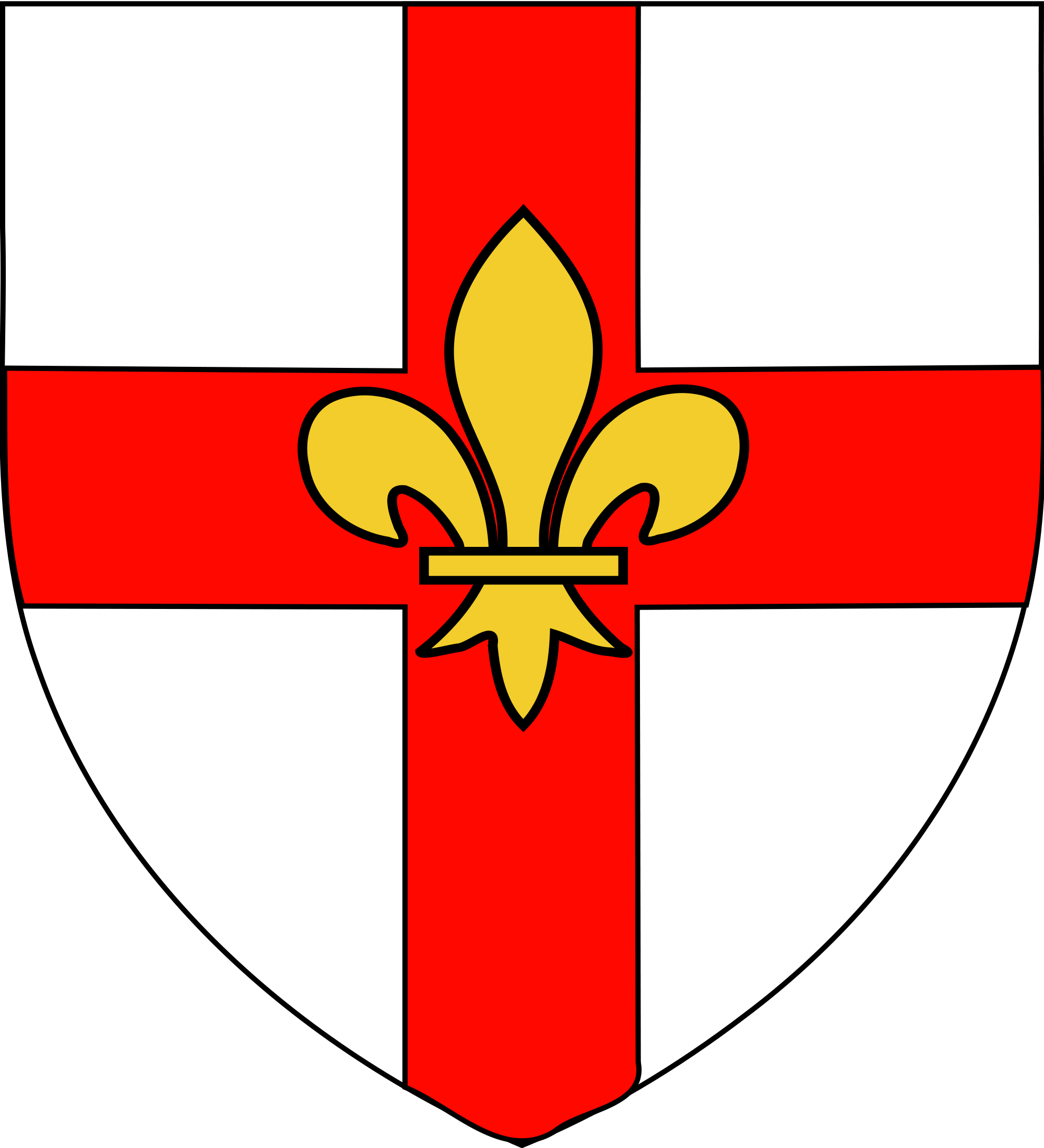 Fleur De Lis Shield Logo - City Of Lincoln Coat Of Arms (2000x2200), Png Download