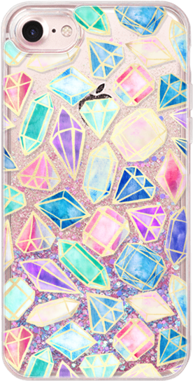 Casetify Iphone 7 Glitter Case - Motif (282x560), Png Download