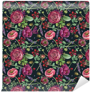 Flowers Seamless Pattern - Watercolor Painting (400x400), Png Download