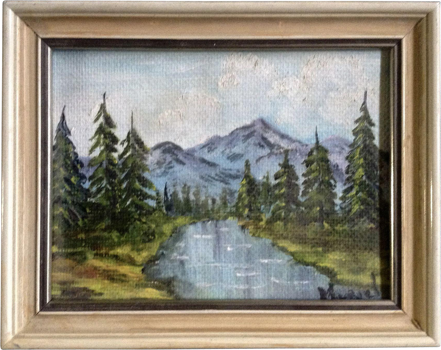 Muriel Wood, Miniature Oil Painting Quiet Mountain - Picture Frame (1700x1700), Png Download