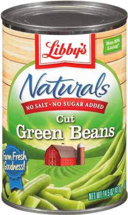 Naturals Cut Green Beans - Libbys Naturals Green Beans, French Style - 14.5 Oz (500x500), Png Download