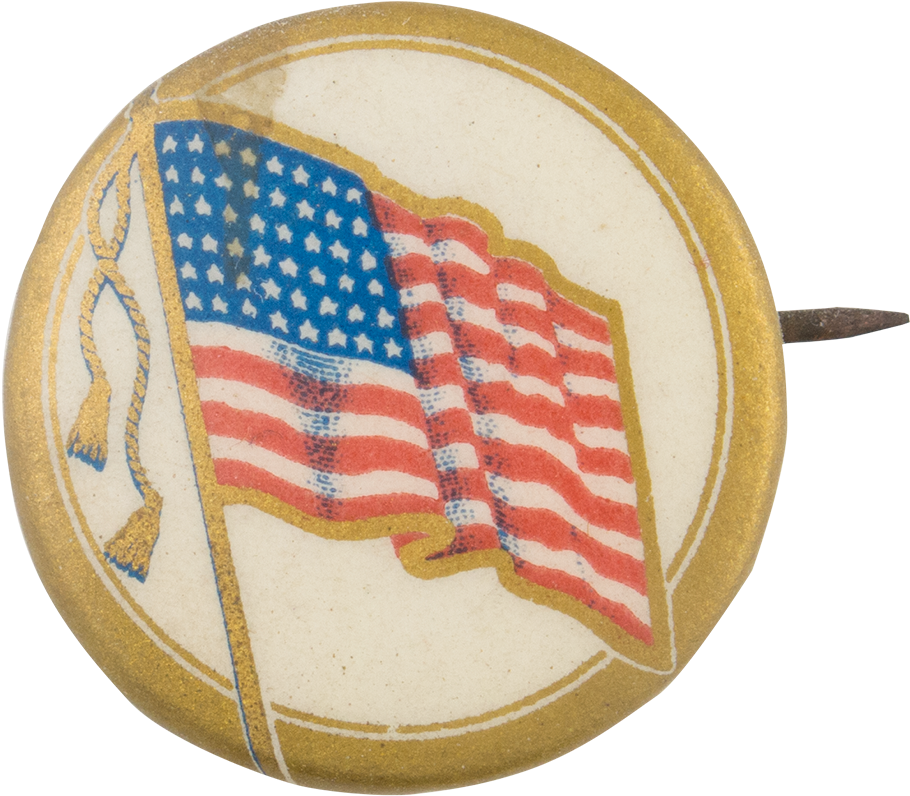 Gold Rim United States Flag - Emblem (1000x892), Png Download