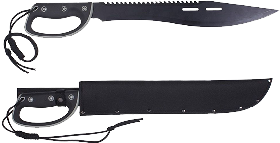 18″ D-handle Sawback Machete - Rothco 18" D-handle Sawback Machete, 24" Overall, Black/od (600x600), Png Download
