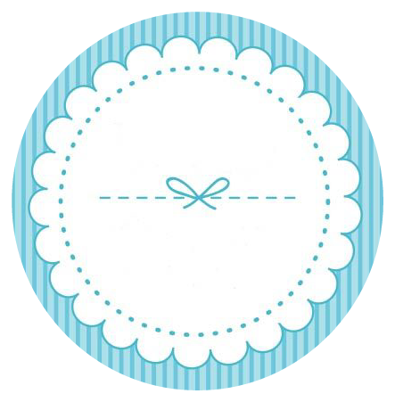 Lace Blue Deco Blank Circle Round Cute Decoration Scrap - Personalizadas Etiquetas Redondas Bautizo (443x451), Png Download