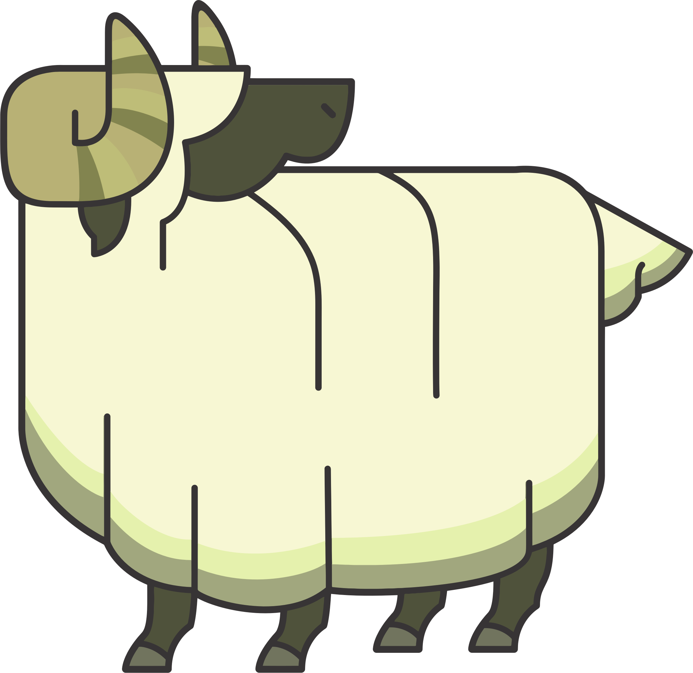 This Free Icons Png Design Of Stylized Cartoon Ram (2301x2235), Png Download