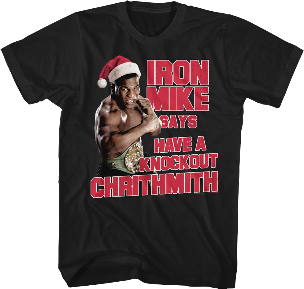 Mike Tyson Chrithmith Black Adult T-shirt Tee - Mike Tyson Autographed 16x20 Photograph (1001x1001), Png Download