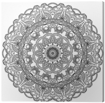 Black Lace Circle On White Background - Blue Mandala (400x400), Png Download