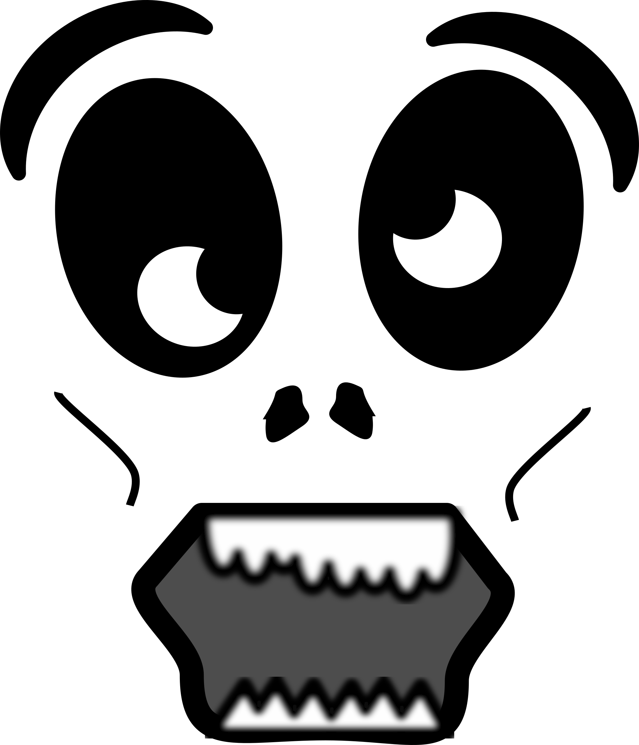 Big Image - Cartoon Zombie Face Png (2061x2400), Png Download