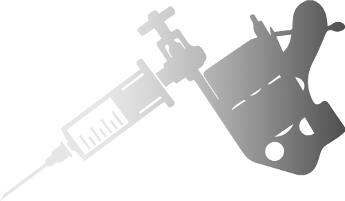 Tattoo Junkies Nh - Tattoo Machine White Silhouette (500x291), Png Download