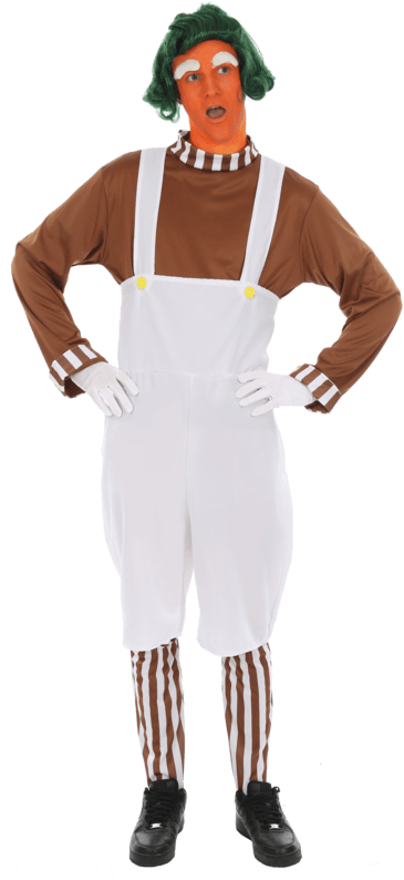 Adult Men's Chocolate Worker Costume - Oompa Loompa Couple Costume (500x793), Png Download