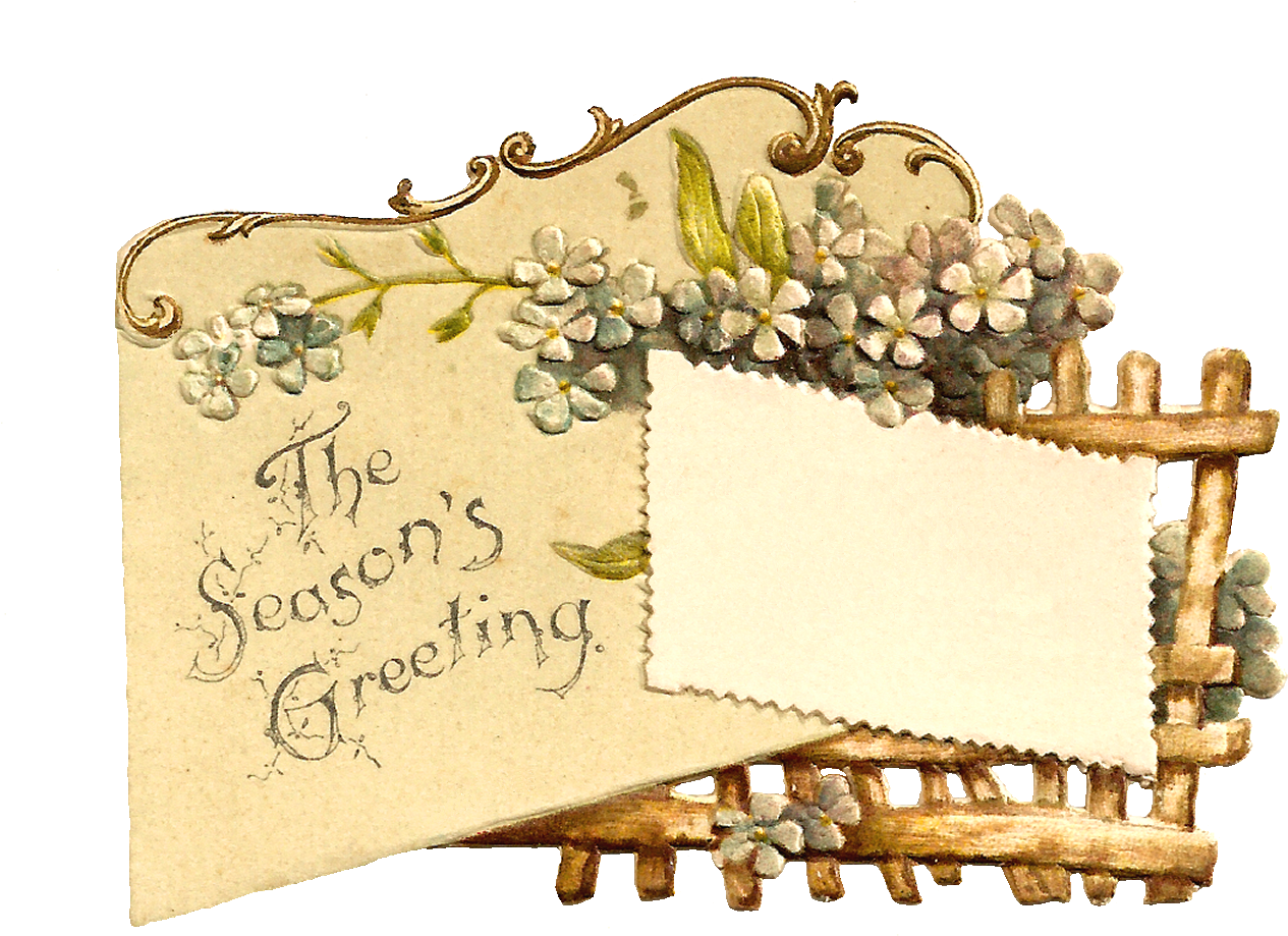 Blank Vintage Label Png Download - Season Greetings Blank (1347x962), Png Download