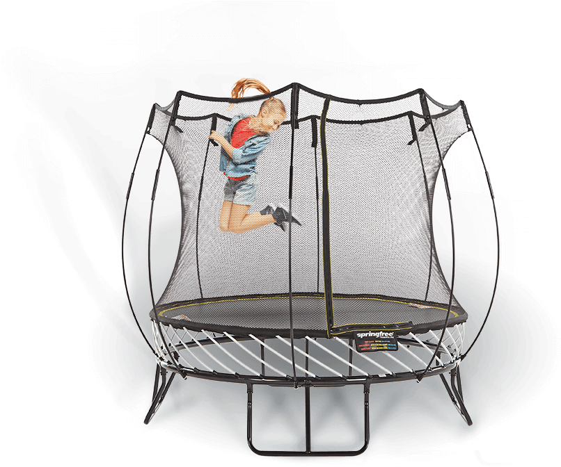 Springfree 8 Ft. Compact Round Trampoline With Flexinet (975x760), Png Download