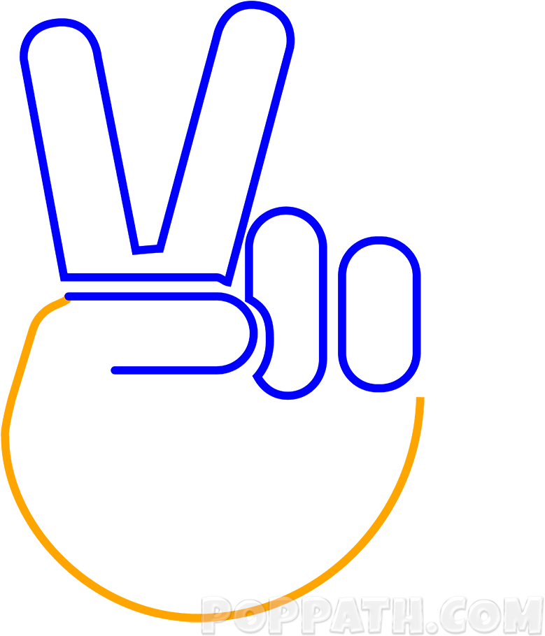 Drawn Peace Sign Victory - Emoji Paz Y Amor Png (1000x1000), Png Download