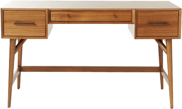 Black Mid Century Desk (800x400), Png Download