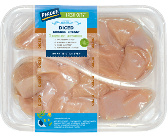 Perdue Fresh Cuts™ Diced Chicken Breast - Diced Chicken Breast Frozen (650x614), Png Download