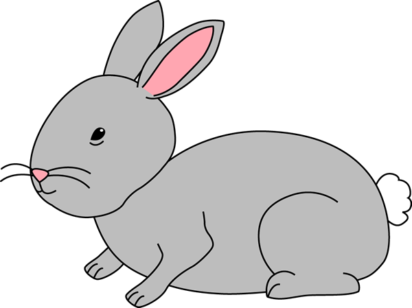 Png Library Library Gray - Clip Art Of A Bunny (600x449), Png Download
