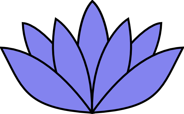 Lotus Clipart Light Blue Flower - Lotus Clipart Black And White (600x371), Png Download