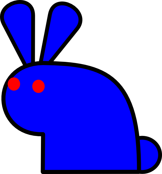 Blue Rabbit Svg Clip Arts 558 X 599 Px (558x599), Png Download