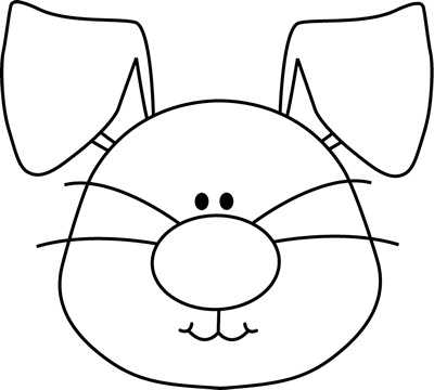 Dog Face Clipart Black And White Bunny Head Black White - Howard B Wigglebottom Learns To Listen Activities (400x360), Png Download