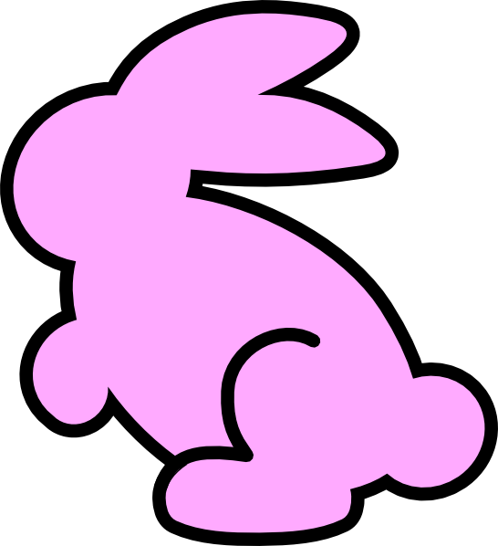 Pink Rabbit Clipart - Rabbit Black And White (546x598), Png Download