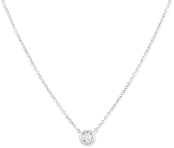 M Necklace Diamondw 1 Mejuri $295 - Silver Diamond Necklace (650x650), Png Download