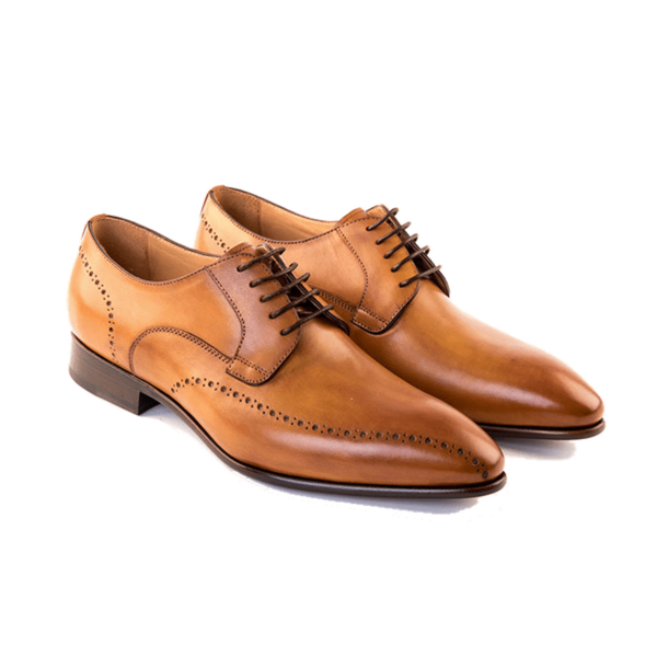 Derby Shoe In Tan Calf Leather - Nero - Derby Shoe In Tan Calf Leather - Eu44 - Uk 10 (600x600), Png Download