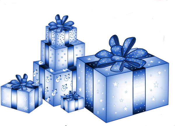 Cajas De Regalos - Gift Box Blue And Silver (600x433), Png Download