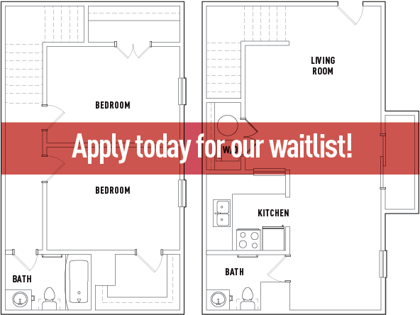 Townhome W/balcony - Unfurnished - Diagram (756x510), Png Download