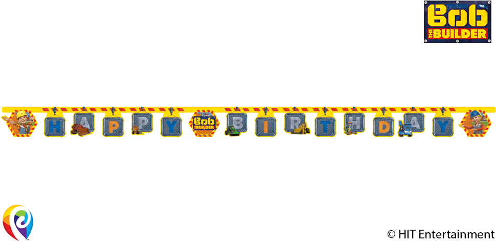 Happy-birthday-girlande Bob Der Baumeister - 2 M (1000x500), Png Download
