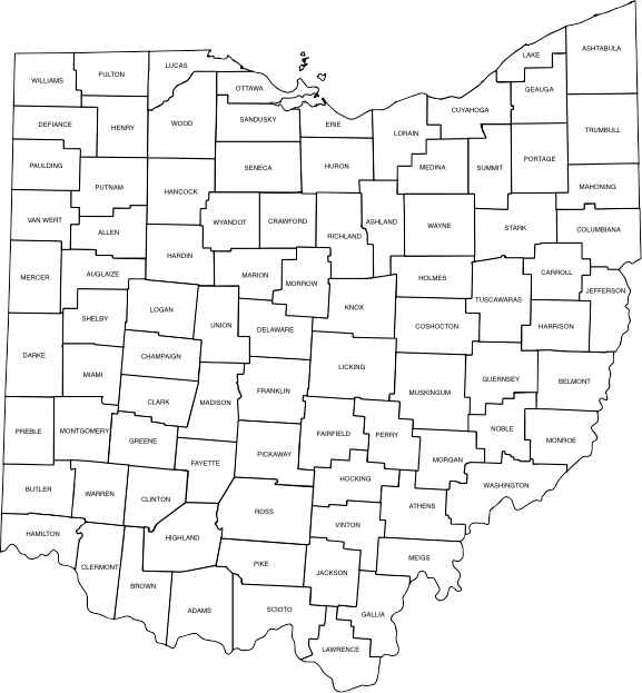 Ohio Counties - Ohio Counties Png (577x623), Png Download