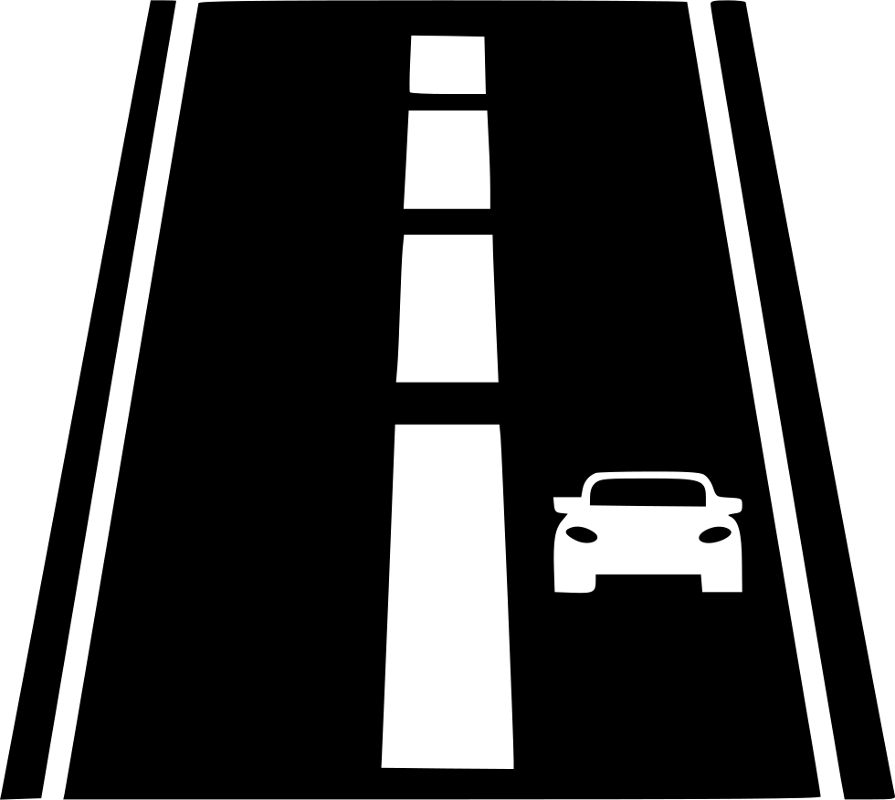 Driveway Highway Road Transport Travel Car Comments - Traveling Car On Road Black And White Png Images (980x876), Png Download