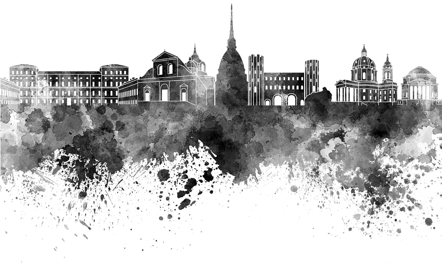 Painting Png Image Transparent - Watercolor Cityscape Black And White (900x675), Png Download