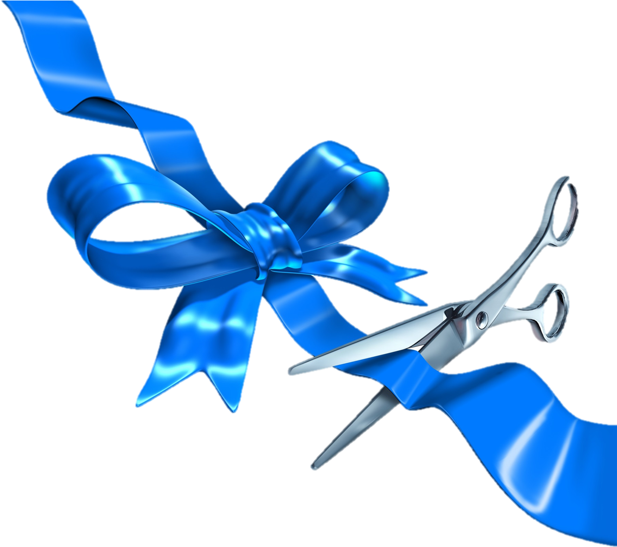 Blue Ribbon Cutting (1244x1125), Png Download