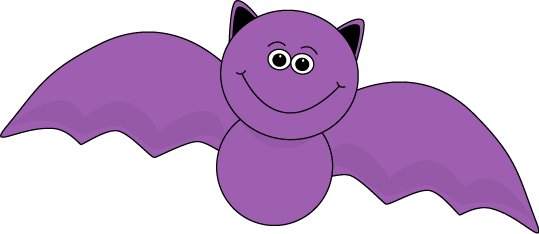 Purple Halloween Bat Clip Art - Cute Halloween Clip Art (539x234), Png Download